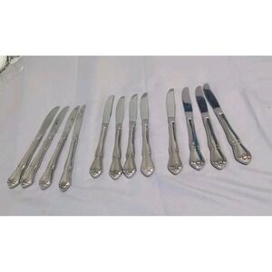 Arbor Rose True Rose Dinner Knives‎ Set of 12 Stainless Flatware Oneida Rogers